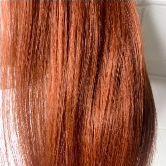 New 18inch Beautiful Soft Ginger Human Hair Blend Wig - Picture 4 of 6